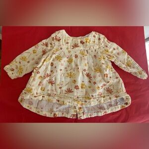 Angel Dear Floral Kids Top - Cream and Yellow